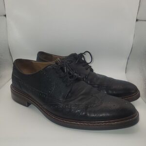 Cole Haan Warren Men's 9.5 M Black Dress Shoes Oxford Wingtip Leather C24112